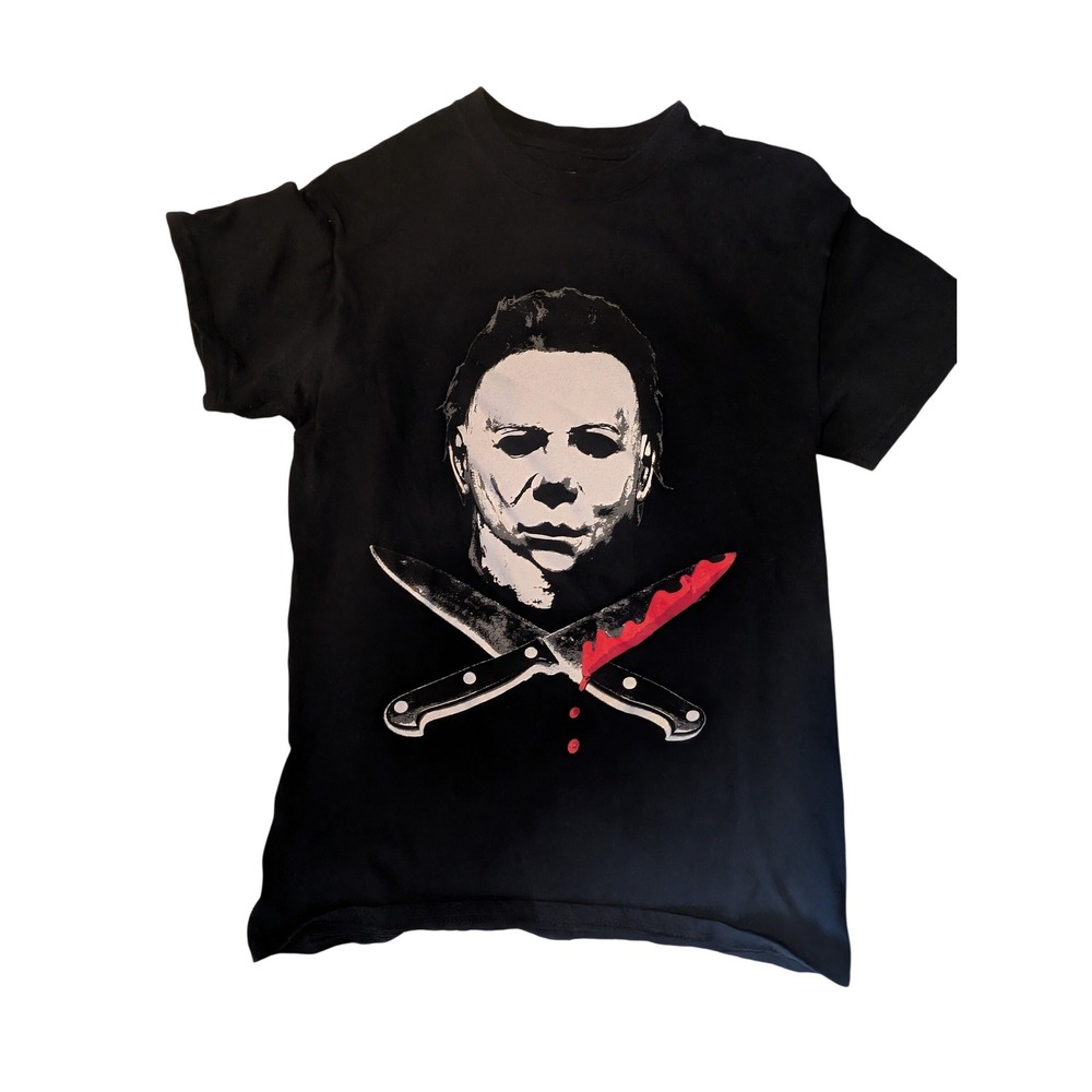 Halloween Michael Myers Rock Rebel Graphic T-Shirt Black Horror Movie Mens S